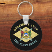 デラウェア1797第1州旗 キーホルダー (正面)