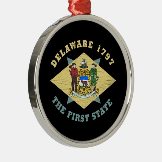デラウェア1797第1州旗 メタルオーナメント (右)