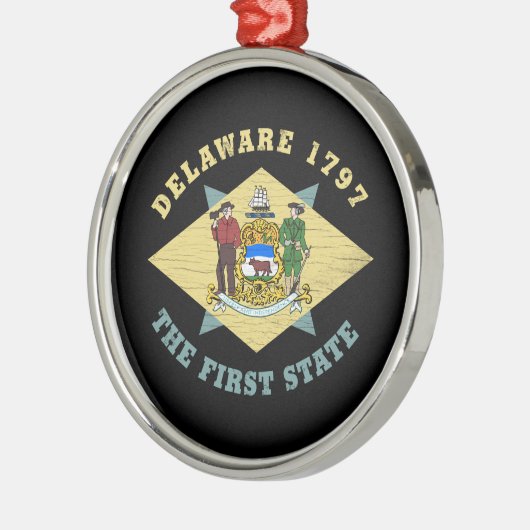 デラウェア1797第1州旗 メタルオーナメント (左)