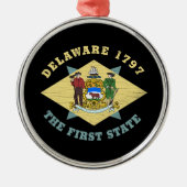 デラウェア1797第1州旗 メタルオーナメント (正面)