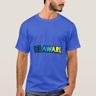 デラウェア グラデーション 青から黄 Tシャツ