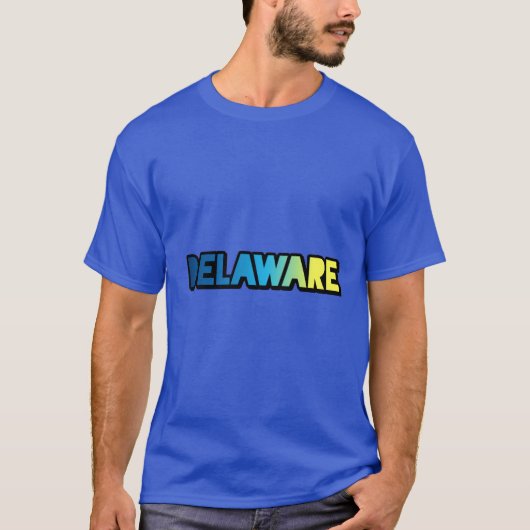 デラウェア グラデーション 青から黄 Tシャツ (正面)