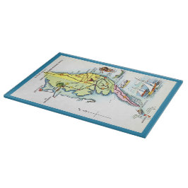 デラウェア メリーランド州 復古地図  カッティングボード