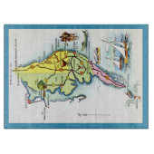 デラウェア メリーランド州 復古地図  カッティングボード (正面)