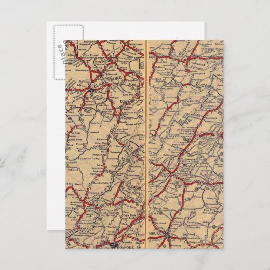 デラウェア、メリーランド、バージニア、ウェストバージニア ポストカード (正面/裏面)