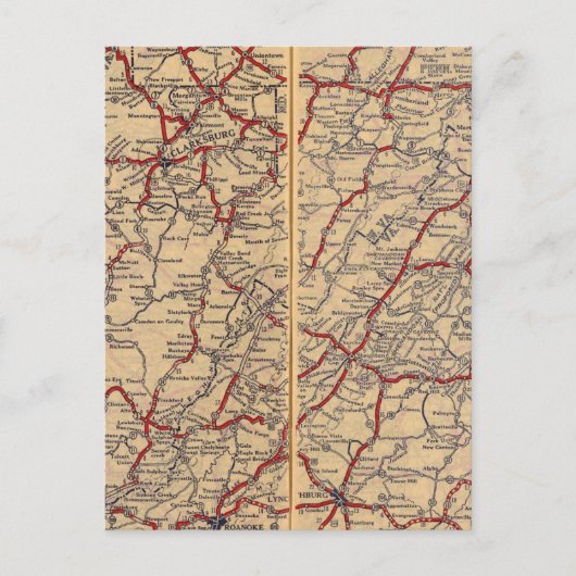 デラウェア、メリーランド、バージニア、ウェストバージニア ポストカード (正面)