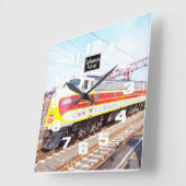 デラウェア・ラクカワと西部機関車808 スクエア壁時計 (傾斜)