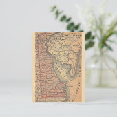 デラウェア ヴィンテージ ステート マップ ポストカード (スタンド正面)