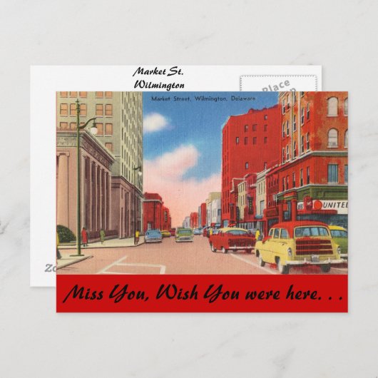 デラウェア、市場通り ポストカード (正面/裏面)
