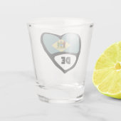 デラウェア、DE州旗ハート、ショットグラス ショットグラス (裏面)