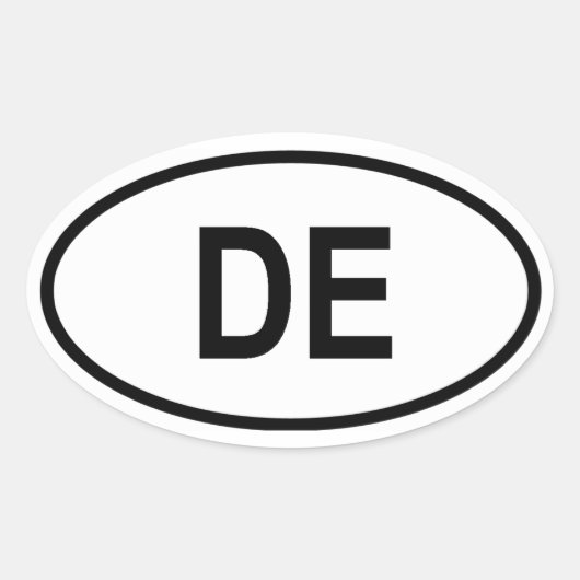 デラウェア「DE」 楕円形シール (正面)