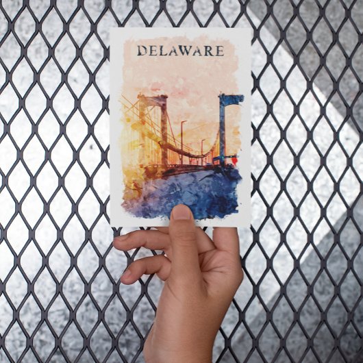 デラウェアUSAヴィンテージ水彩旅行 ポストカード
