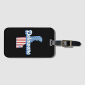 デラウェアUSA地図アメリカ国旗 ラゲッジタグ (正面横)