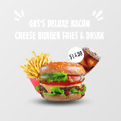 デラカスタマイズックスバーガーフライドリンクレストランSm ウィンドウサイン (シート)