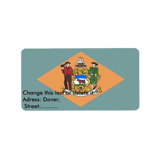 デラカスタムウェア州旗のラベル（米国） ラベル (正面)