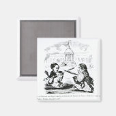 デラクロワとイングレスの戯画 マグネット (正面/裏面)