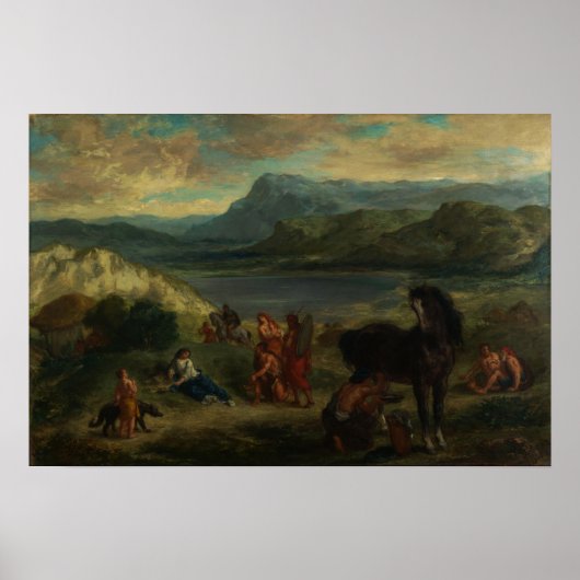 デラクロワ – Ovide In Scythian 1859 ポスター (正面)