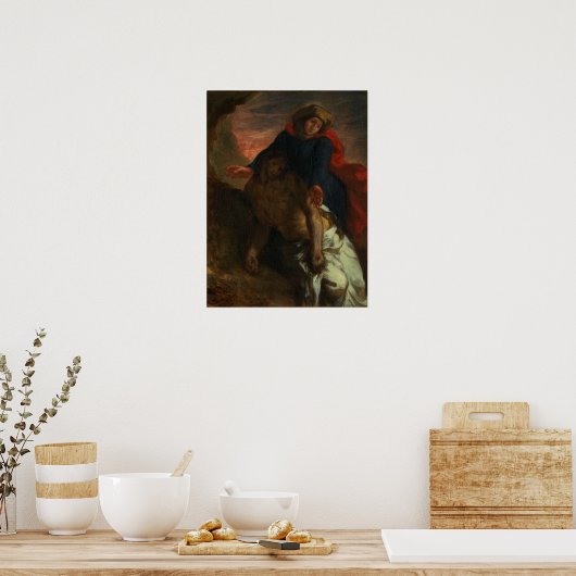 デラクロワ – Pieta 1850 ポスター (キッチン)