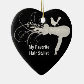 デラックスでかわいい鳥の美容師のサロンのヘアードライヤー セラミックオーナメント (右)