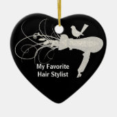 デラックスでかわいい鳥の美容師のサロンのヘアードライヤー セラミックオーナメント (正面)