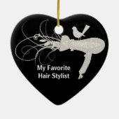 デラックスでかわいい鳥の美容師のサロンのヘアードライヤー セラミックオーナメント (裏面)