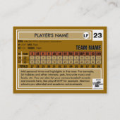 デラックスでカスタムなベースボールカード 名刺 (裏面)