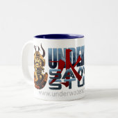 デラックスで大きい水中武士のコーヒー・マグ ツートーンマグカップ (正面左)