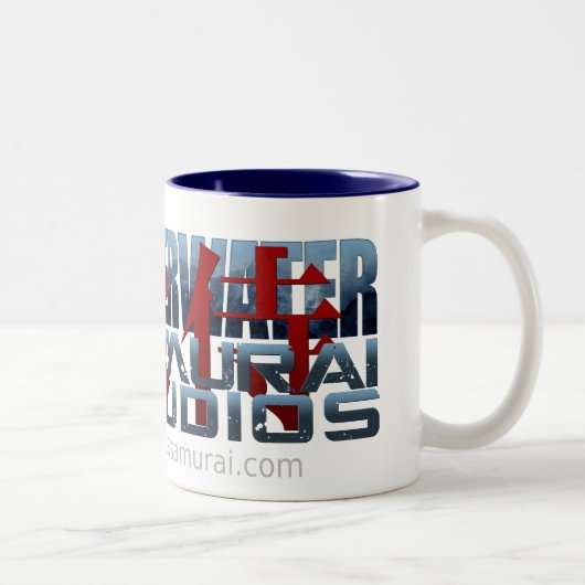 デラックスで大きい水中武士のコーヒー・マグ ツートーンマグカップ (右)