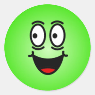 デラックスで間抜けなスマイリーフェイス ラウンドシール