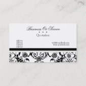 デラックスなインテリア・デザインのダマスク織パターンヴィンテージ 名刺 (裏面)