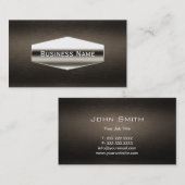 デラックスなクロムラベルの暗い木製の名刺 名刺 (正面/裏面)