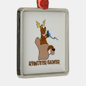 デラックスなトナカイのゲーマー メタルオーナメント (右)