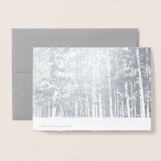 デラックスなホイルのギンヨウジュの結婚式招待状 箔カード (裏面封筒付き)