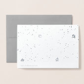 デラックスなホイルの銀の花柄の結婚式招待状 箔カード (裏面封筒付き)