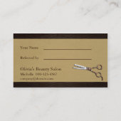 デラックスなレトロの金ゴールドの円のヘアーサロンの紹介カード 紹介カード (裏面)