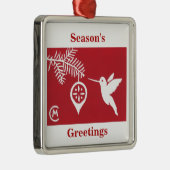 デラックスな休日のハチドリ メタルオーナメント (右)