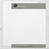 デラックスな無雑音タイプライター|の灰色のフェイクなフランネル レターヘッド (正面/裏面)