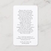 デラックスな祈りの言葉カード|蒸気の列車 名刺 (裏面)