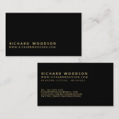 デラックスな金ゴールドNの黒の相談の作家のミニマリスト 名刺 (正面/裏面)