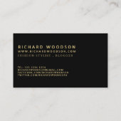 デラックスな金ゴールドNの黒の相談の作家のミニマリスト 名刺 (裏面)