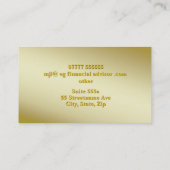 デラックスな金テーマ-財務顧問 名刺 (裏面)