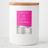 デラックスウェーブシルバーデコーホットピンクモノグラムラベル フードラベル (正面)