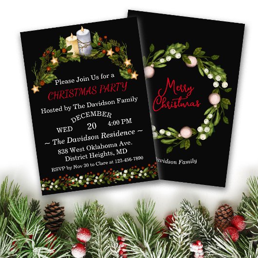 デラックスクリスマスボタニカルパーティー 招待状