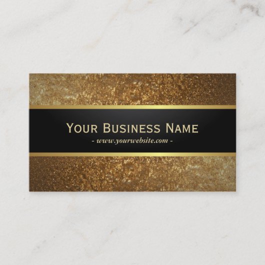 デラックスゴールデングリッターダークメタリックビジネスカード 名刺 (正面)