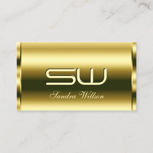 デラックスゴールデンシメリー光学とモノグラム品質 名刺 (正面)