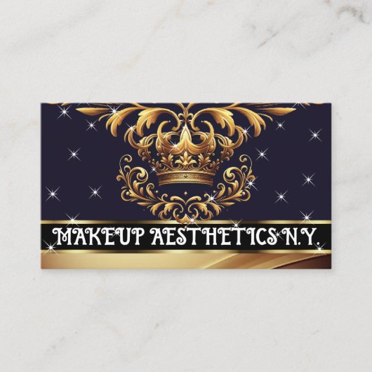 デラックスゴールデン王室のクラウンオーナメントラグジュアリーシック 名刺 (正面)