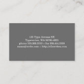 デラックスノイズレスタイプライター 名刺 (裏面)