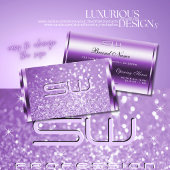 デラックスパープルグリッター発光スターズアンドモノグラム 名刺