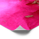 デラックスパープルピンク金ゴールドインクフロー。液層 ポスター (角)