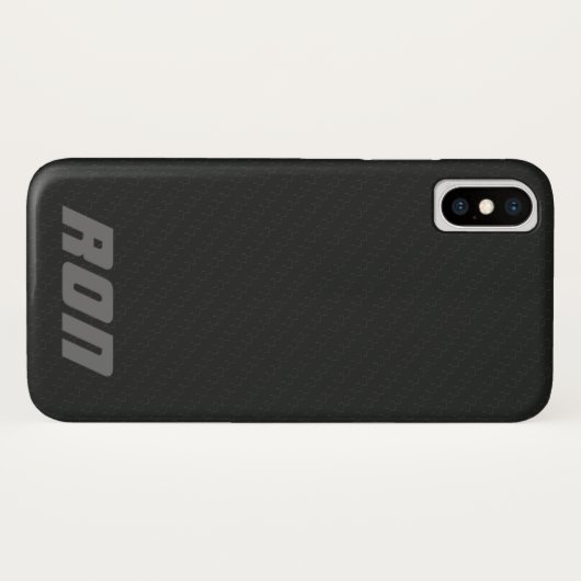 デラックスブラックシミュレート炭素繊維iPhone Xケース Case-Mate iPhoneケース (裏面(横))